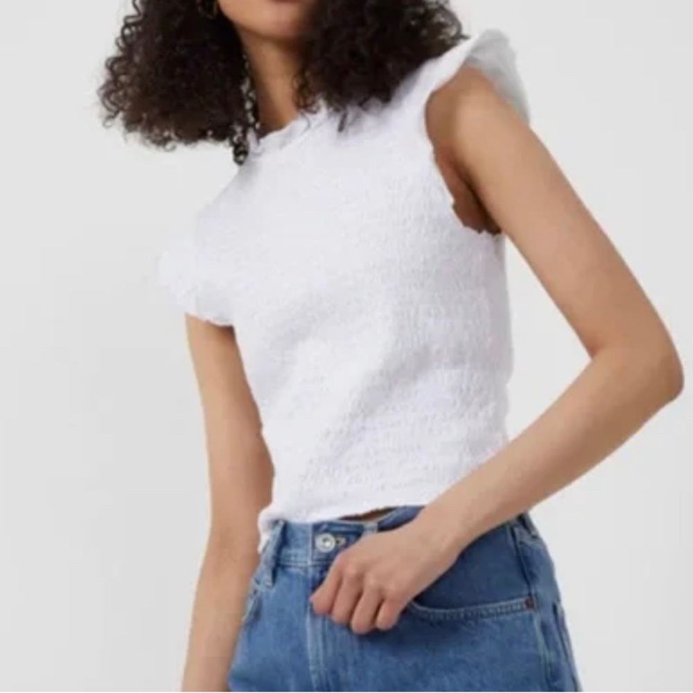 French Connection Smocked Tee - small